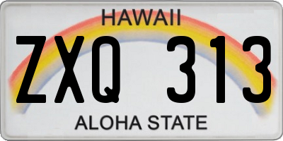 HI license plate ZXQ313