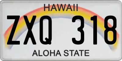 HI license plate ZXQ318
