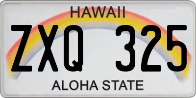 HI license plate ZXQ325