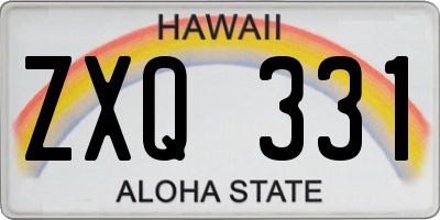 HI license plate ZXQ331