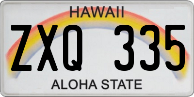 HI license plate ZXQ335