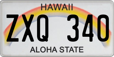 HI license plate ZXQ340