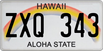 HI license plate ZXQ343