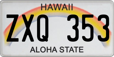 HI license plate ZXQ353