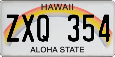 HI license plate ZXQ354