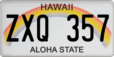 HI license plate ZXQ357