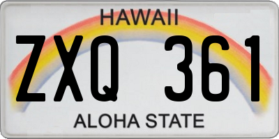 HI license plate ZXQ361