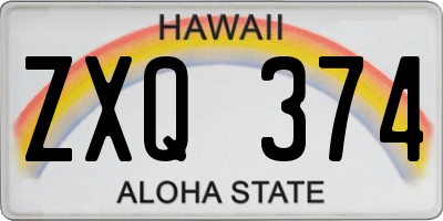 HI license plate ZXQ374
