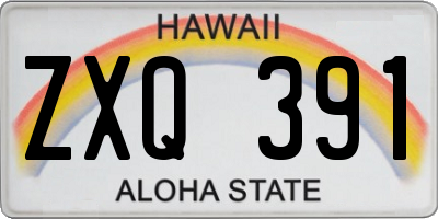HI license plate ZXQ391