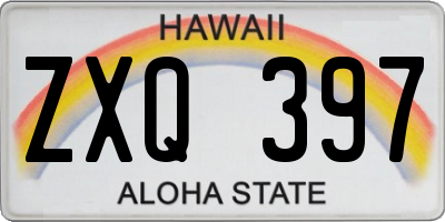 HI license plate ZXQ397