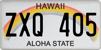 HI license plate ZXQ405