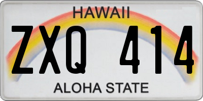 HI license plate ZXQ414