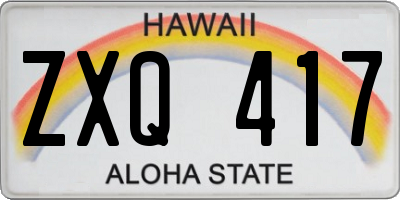 HI license plate ZXQ417