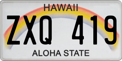 HI license plate ZXQ419