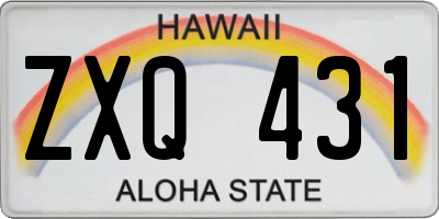 HI license plate ZXQ431