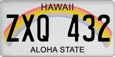 HI license plate ZXQ432