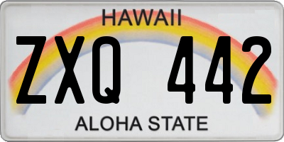 HI license plate ZXQ442