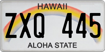 HI license plate ZXQ445