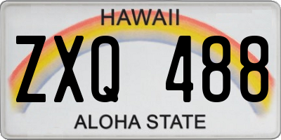 HI license plate ZXQ488