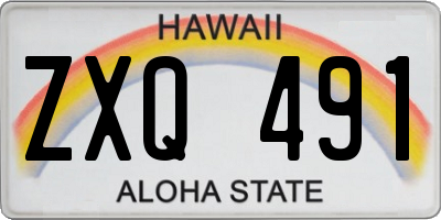 HI license plate ZXQ491