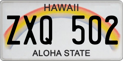 HI license plate ZXQ502