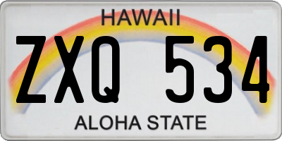 HI license plate ZXQ534