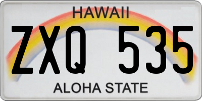 HI license plate ZXQ535