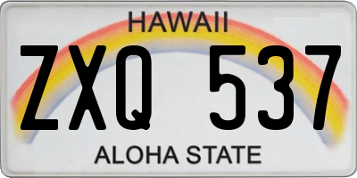 HI license plate ZXQ537