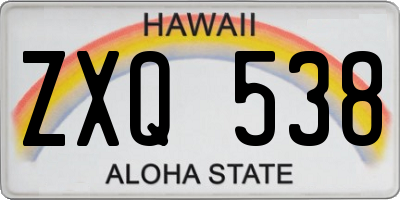 HI license plate ZXQ538