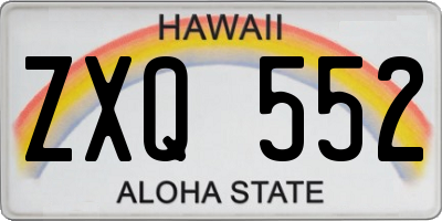 HI license plate ZXQ552