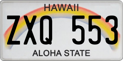 HI license plate ZXQ553