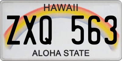 HI license plate ZXQ563