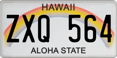 HI license plate ZXQ564