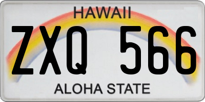HI license plate ZXQ566