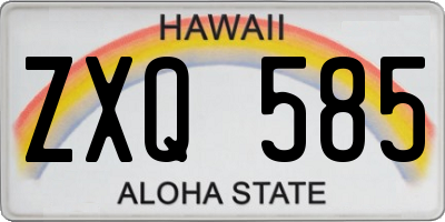 HI license plate ZXQ585