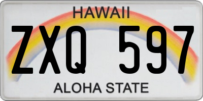 HI license plate ZXQ597