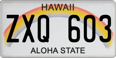 HI license plate ZXQ603