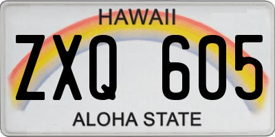 HI license plate ZXQ605