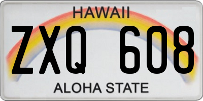 HI license plate ZXQ608