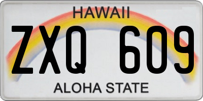HI license plate ZXQ609