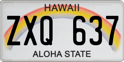 HI license plate ZXQ637