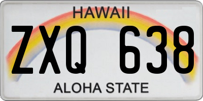 HI license plate ZXQ638