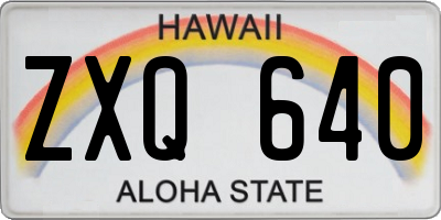HI license plate ZXQ640
