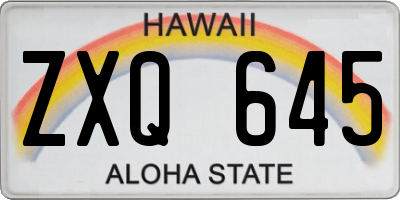 HI license plate ZXQ645