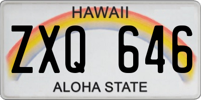 HI license plate ZXQ646