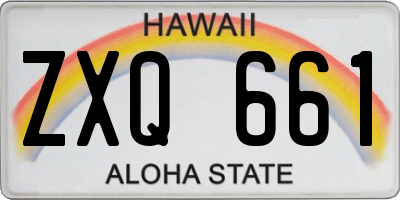 HI license plate ZXQ661
