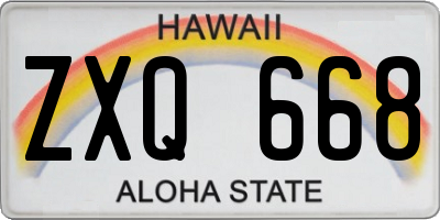 HI license plate ZXQ668