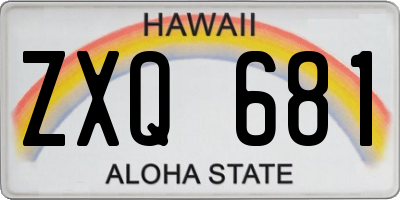 HI license plate ZXQ681