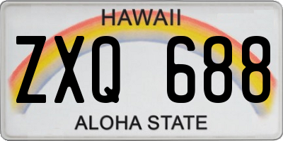 HI license plate ZXQ688