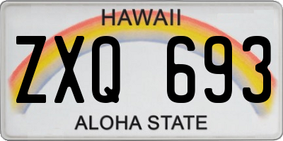 HI license plate ZXQ693